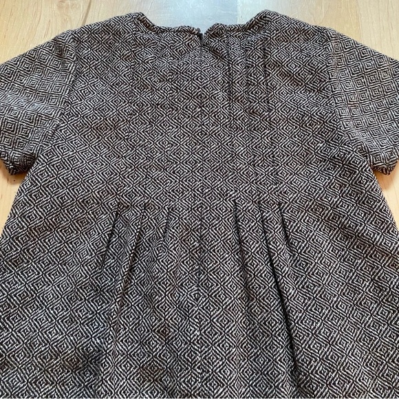 Vintage Simple Kids Brown Tweed With Silver Flecks Dress - Picture 5 of 9